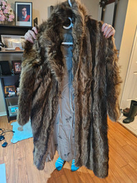 Fur coat with rosebud lining