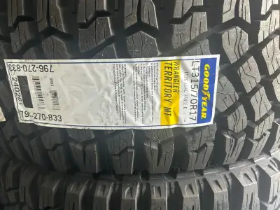 315/70/17 Goodyear Wrangler Territory MT tire for sale. Price is $1500. Can be installed for $1600....