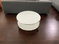 IKEA White Round Rolling Coffee Table