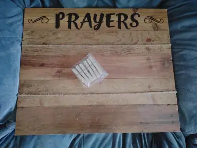 ~ Prayers Wood Board and Pegs &  Merry Mail Wood Board ~, View more
