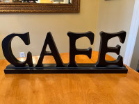 Café sign, 19 inches wide, can go on a shelf or hung on a wall