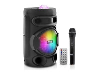 Portable Bluetooth PA Speaker, 200W, w/wireless mic, remote, new
