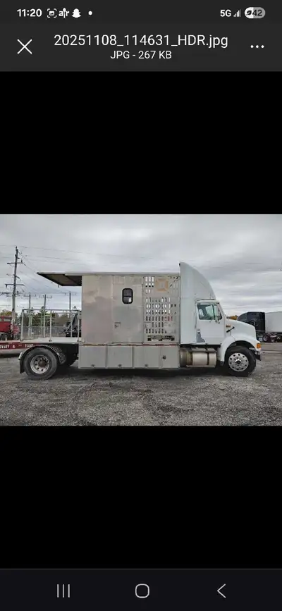2001 International 8100 work truck with 25kva generator system, custom powerhouse/work area with ret...