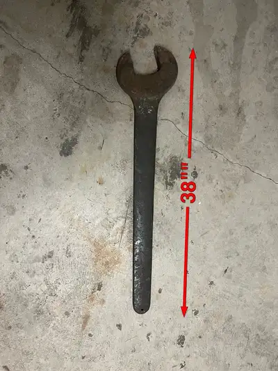 Large 38" open end wrench called a railroad wrench