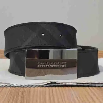Burberry Reversible London Nova Check Coated Canvas Belt Size 32, View more