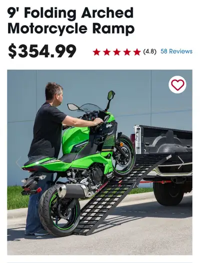 9' x 17-1/4" Folding Arched Aluminum Motorcycle Ramp.. Please Ask Any Questions.. Cheers NOTE: I Als...