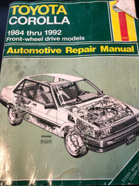 HAYNES 1984 -1992 FRONT DRIVE TOYOTA COROLA REPAIR MANUAL #M0275