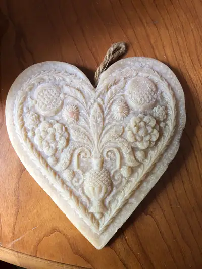 Beeswax heart wall hanging, View more