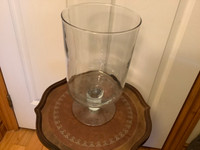 Large Vintage Glass Hurricane Candle Holder