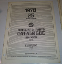 1970 25 HP OMC JOHNSON EVINRUDE Parts Catalog Catalogue