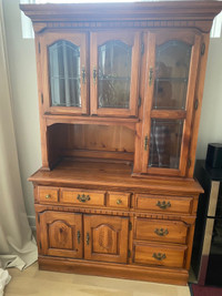Two piece buffet and hutch
