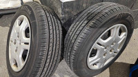 185/70/14 all season tires, rims and wheel hubs