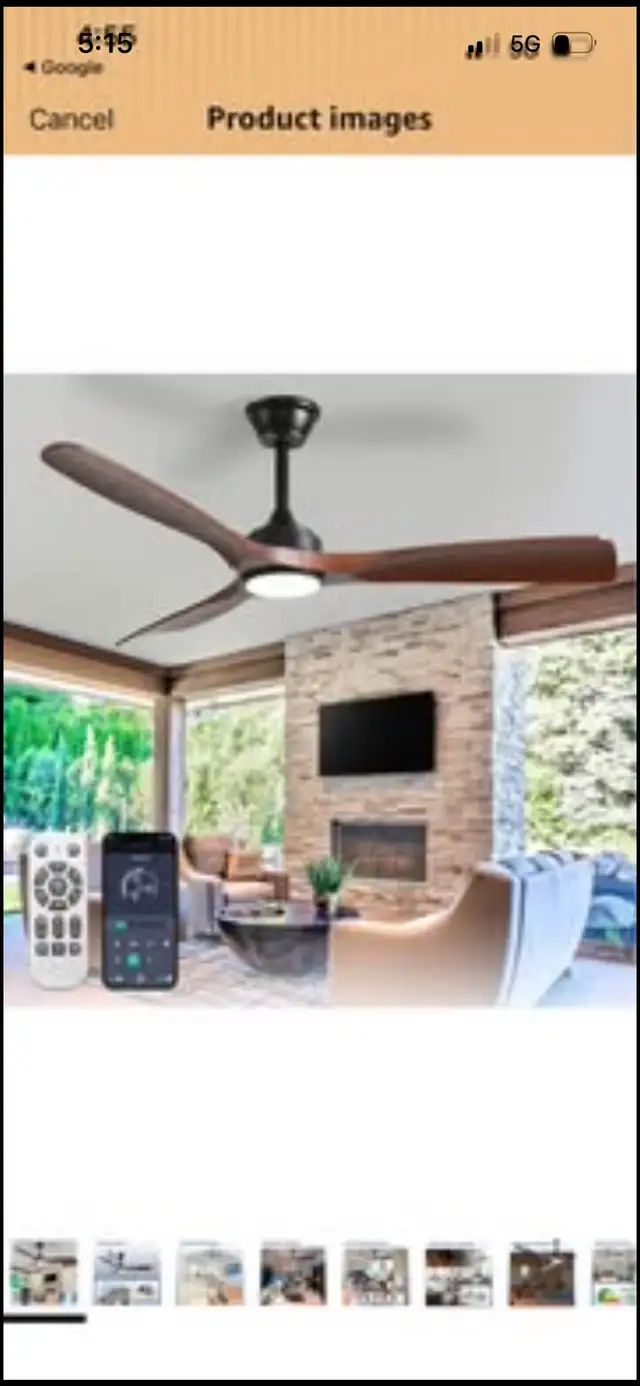New OMBRIN 52 inch 3-blade ceiling fan with light in Indoor Lighting & Fans in Mississauga / Peel Region - Image 2