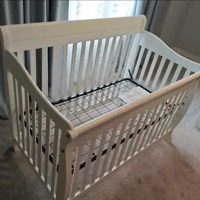 White wooden crib for baby, View more