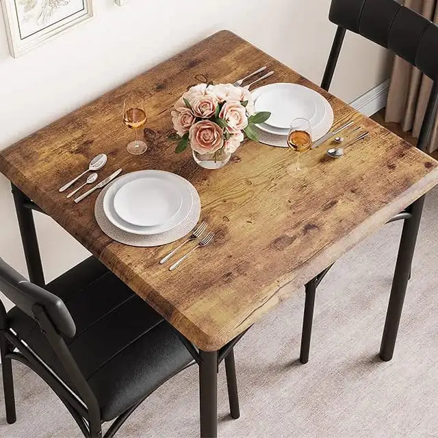 Wood Kitchen Room Table Set with 2 Upholstered Chairs  in Dining Tables & Sets in Markham / York Region - Image 7