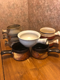 Pottery ceramic soup bowls