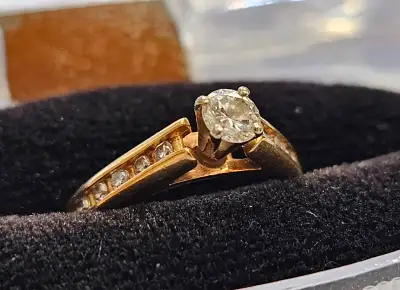2.432g 14K Yellow Gold Solitaire Ring w/Small Diamond Accent Only $179.99 Plus Tax!! Most Wanted Jew...