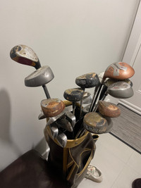 Lot of Left-Handed Golf Clubs with Bag Included 