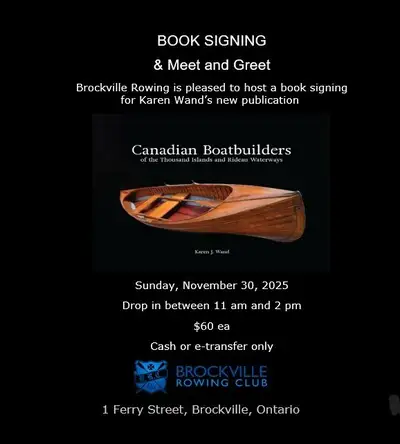 Join me for a book signing of my new publication Canadian Boatbuilders of the Thousand Islands and R...