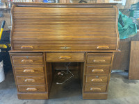 Solid oak roll top desk , make an offer! 