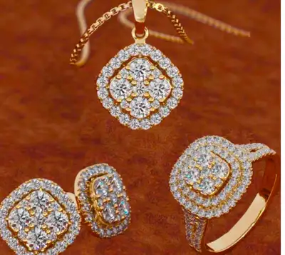Jewellery Set gorgeous  18 gold-plated set stamped , View more