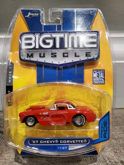 BNIB Item No. 12006 2007 Release 1:64 Jada Bigtime Muscle 1957 Chevrolet Corvette Red #127 Wave 11 S...