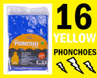 EMERGENCY SUPPLIES --- 16 Yellow Ponchoes --- ONLY $20 !!