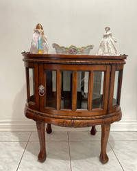 Antique Mahogany solid wooden wine cabinet/ display curio/ bar c
