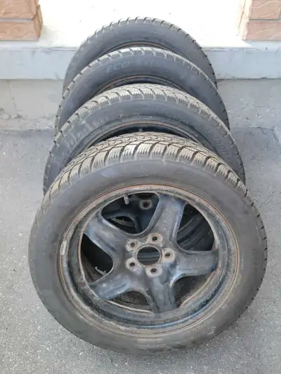 4 Minerva Eco Stud Winter Tires on 17" Steelies for Sale. **225/50/R17** Great Condition. (12/32") 9...