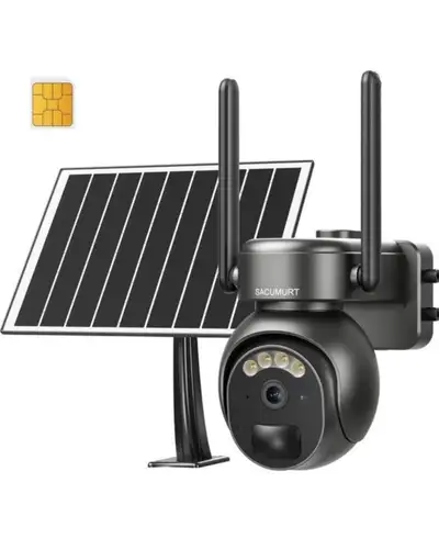 SACUMURT 4G LTE Cellular Outdoor Security Camera, View more