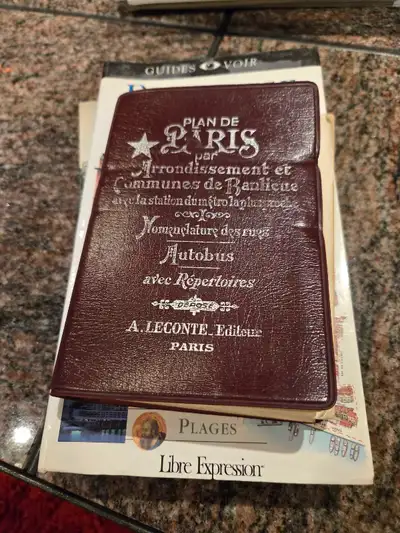 Vintage Paris Road map and Guide book, View more