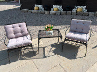 Beautiful Matching Wrought Iron Patio Chairs and Side Table
