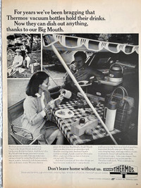 1968 Thermos Vacuum Bottles Original Ad