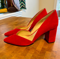 3inch Red Suede Heels Size 8