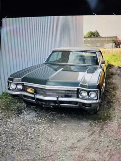 1970 impala convertible original 305 engine and transmission has damage to driver side door / rear q...