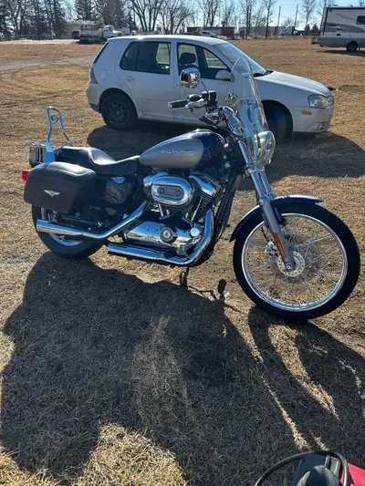 2007 Sportster 1200 with 39943 km. Has leather wrap hard bags, laydown license plate holder, Screami...
