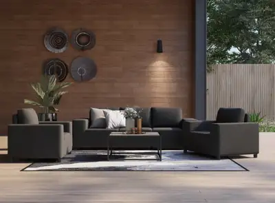 Outdoor Sofa and 2 Chairs Set, View more