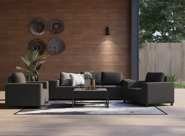 Outdoor Sofa and 2 Chairs Set628632783266591213
