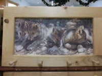 Wolf Pups Art Framed Peg-Board