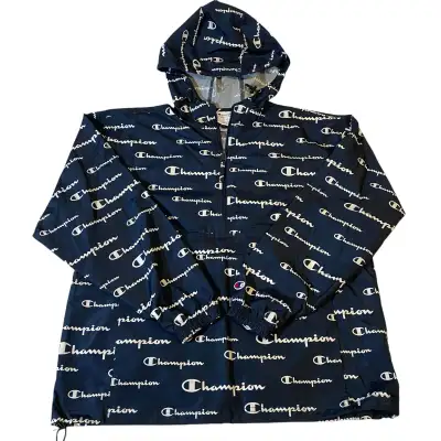 Champion 1/4 Zip Windbreaker Pullover All Over Print Men’s Large, View more