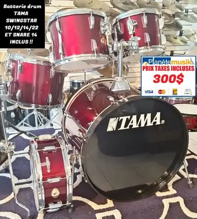 TAXES INCLUSES - Batterie drum TAMA SWINGSTAR shell kit + SNARE, View more