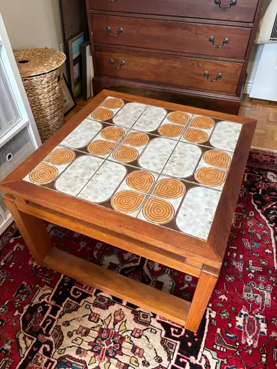 teak tile mcm coffee table , View more