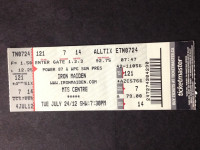 IRON MAIDEN JULY 24, 2012, MAIDEN ENGLAND TOUR CONCERT STUB