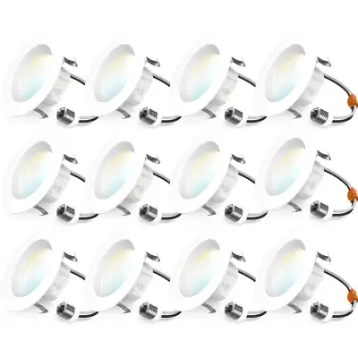 Sunco 4” LED Recessed Lights – 12 Pack, 5CCT Dimmable, View more