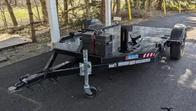 ZPRO UTZ 2400E Deluxe MC A Double Drop deck trailer designed to handle a Two Fully Dressed Motorcycl...