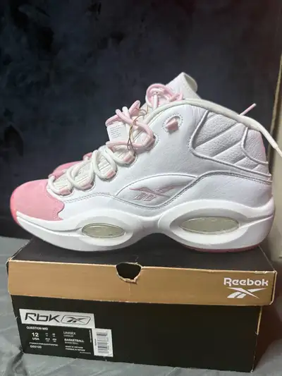 Reebok question white and pink size 12 , View more