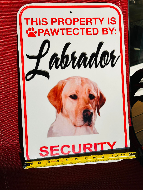 NEW ~ Large White Tin Labrador Retriever sign in Arts & Collectibles in Saint John - Image 3