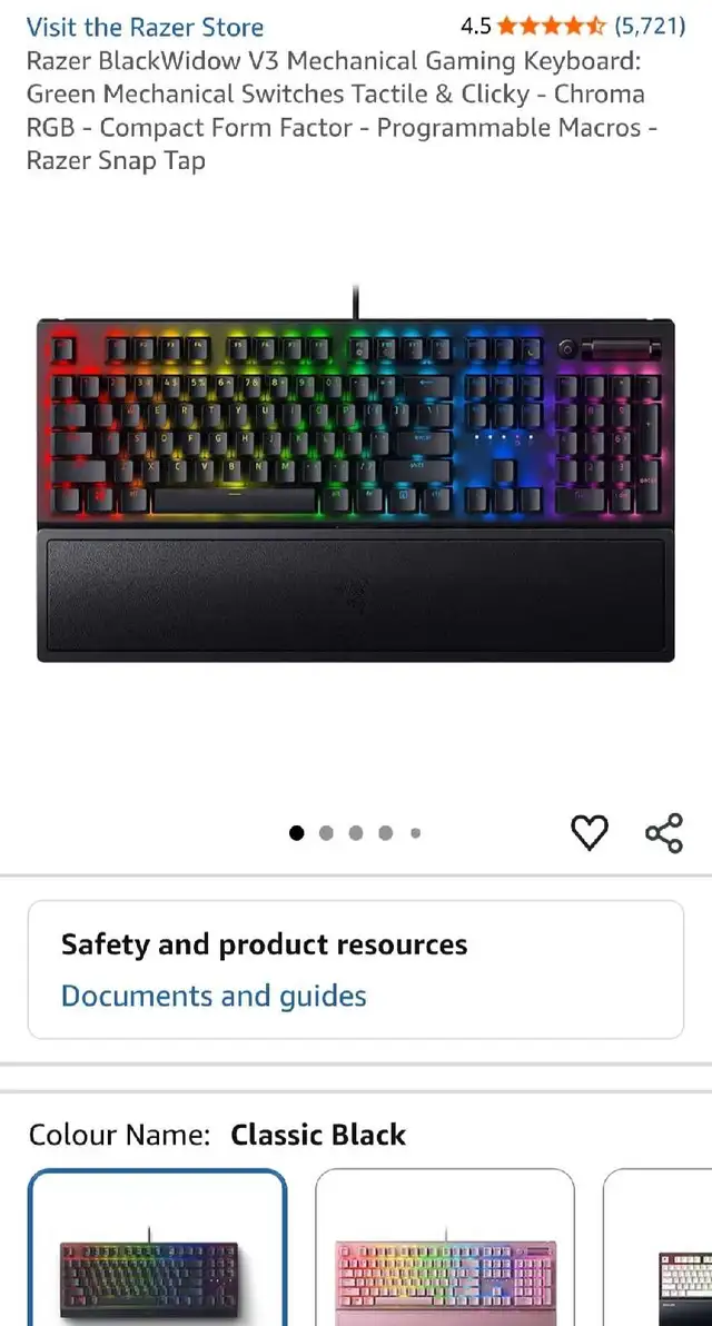 Razer Blackwidow V3 Mechanical Gaming Keyboard in Mice, Keyboards & Webcams in Mississauga / Peel Region - Image 6