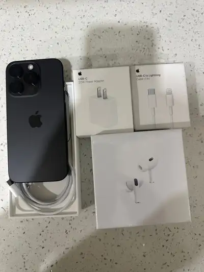 iPhone 15 Pro 128gb 86% batt **Airpods/Charger Set/Delivery**, View more