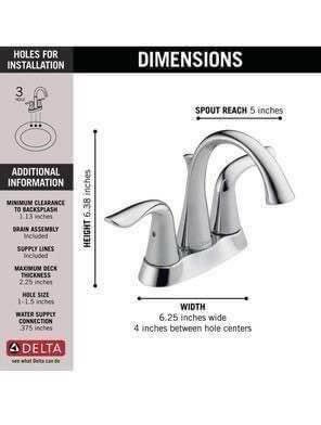 Delta vanity bathroom faucet Chrome finish - New in box in Plumbing, Sinks, Toilets & Showers in Edmonton - Image 3